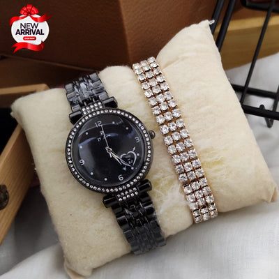 NEW LADIES JEWELLERY WATCH + BRACELET