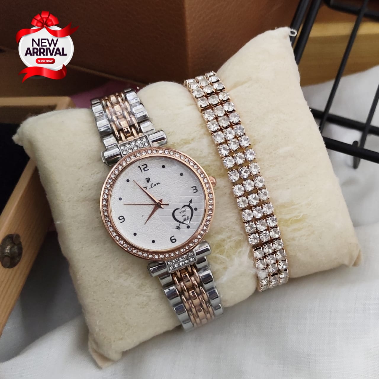 NEW LADIES JEWELLERY WATCH + BRACELET