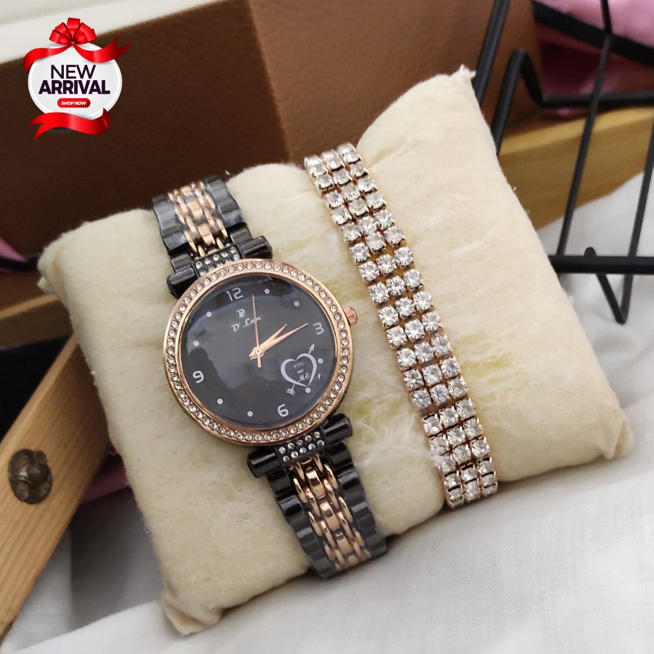 NEW LADIES JEWELLERY WATCH + BRACELET