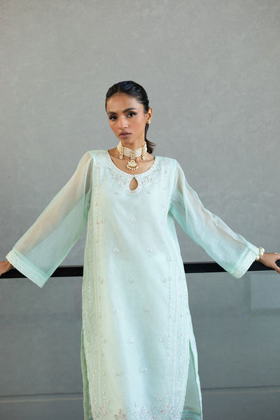 DA-2139 GREEN EMBROIDERED KURTA