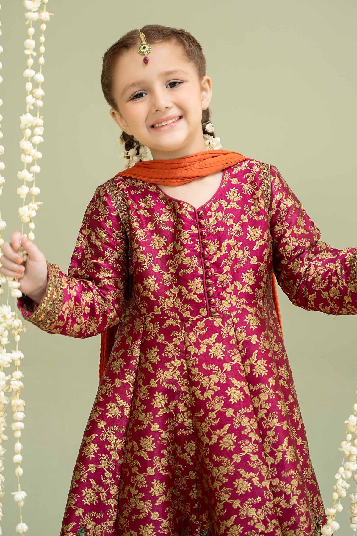 3 Piece Embroidered Jamawar Suit | MKS-W24-30