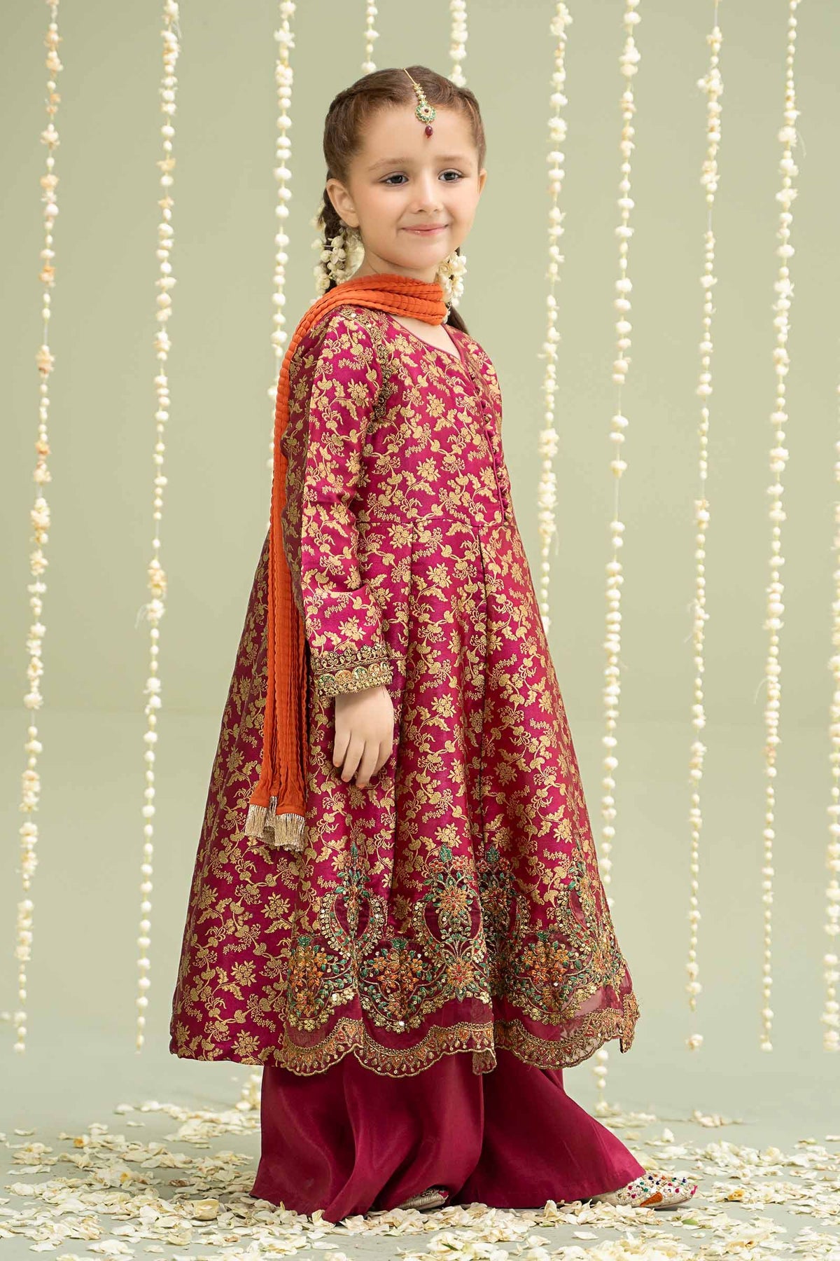 3 Piece Embroidered Jamawar Suit | MKS-W24-30