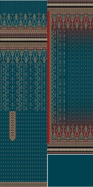 chilman digital print teal ethnic lawn suit for women – premium unstitched 3 piece with traditional printed dupatta