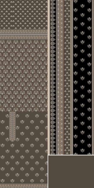 chilman digital print brown ethnic lawn suit for women – premium unstitched 3 piece with printed dupatta