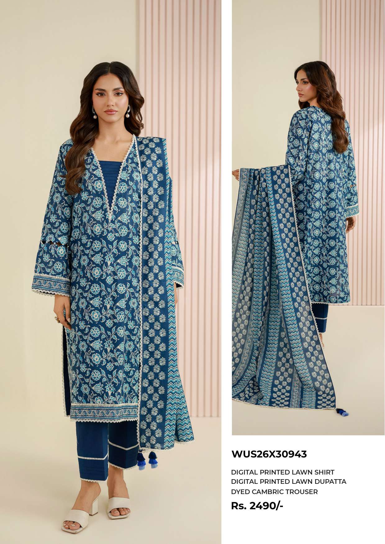 zellbury blue floral digital printed lawn suit 3 piece with dupatta & cambric trouser zellbury blue floral digital printed lawn suit 3 piece with dupatta & cambric trouser