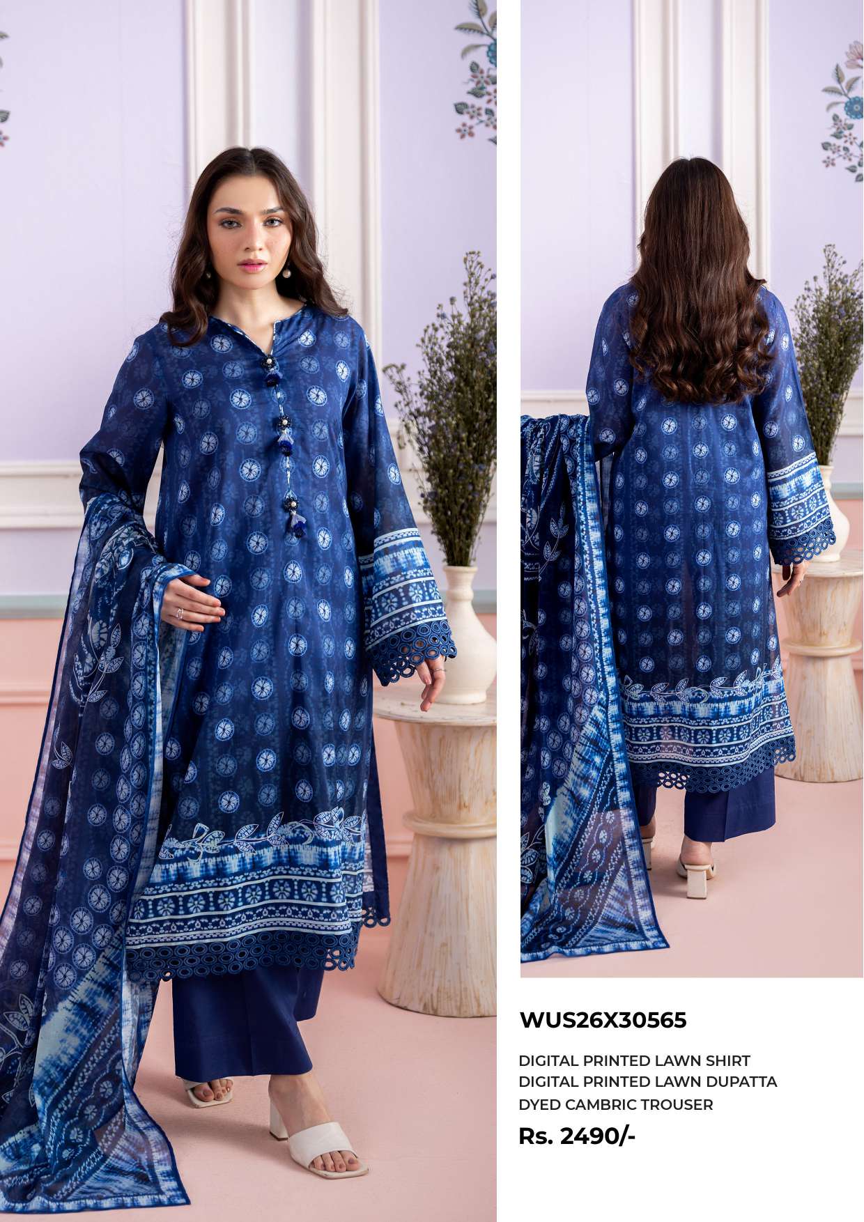 zellbury navy blue digital printed lawn suit with printed dupatta & dyed cambric trouser zellbury navy blue digital printed lawn suit with printed dupatta & dyed cambric trouser