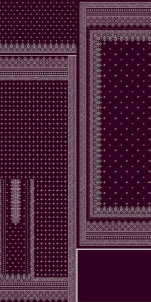 chilman digital print maroon ethnic lawn suit – traditional motif printed 3 piece unstitched collection