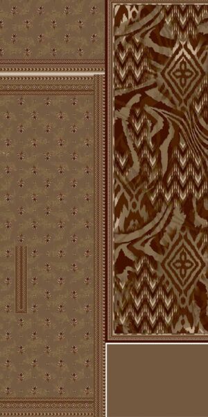chilman digital print beige & brown ethnic lawn suit – abstract pattern printed 3 piece unstitched collection